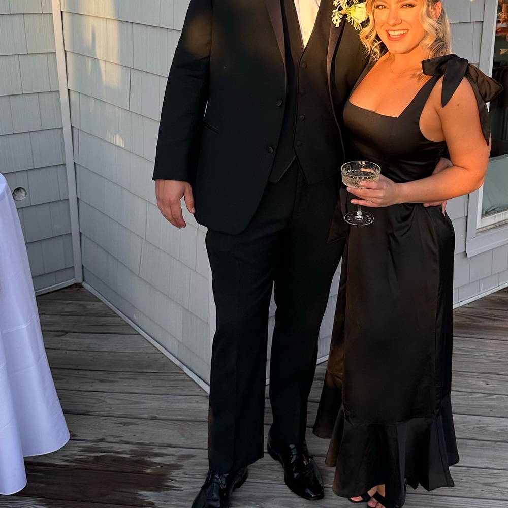 Show Me Your Mumu Claire Midi Dress - Black Satin